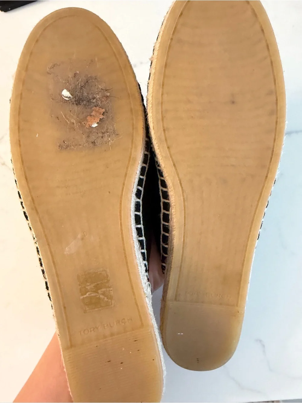 Black Tory Burch Suede Slip-On Mule Espadrilles